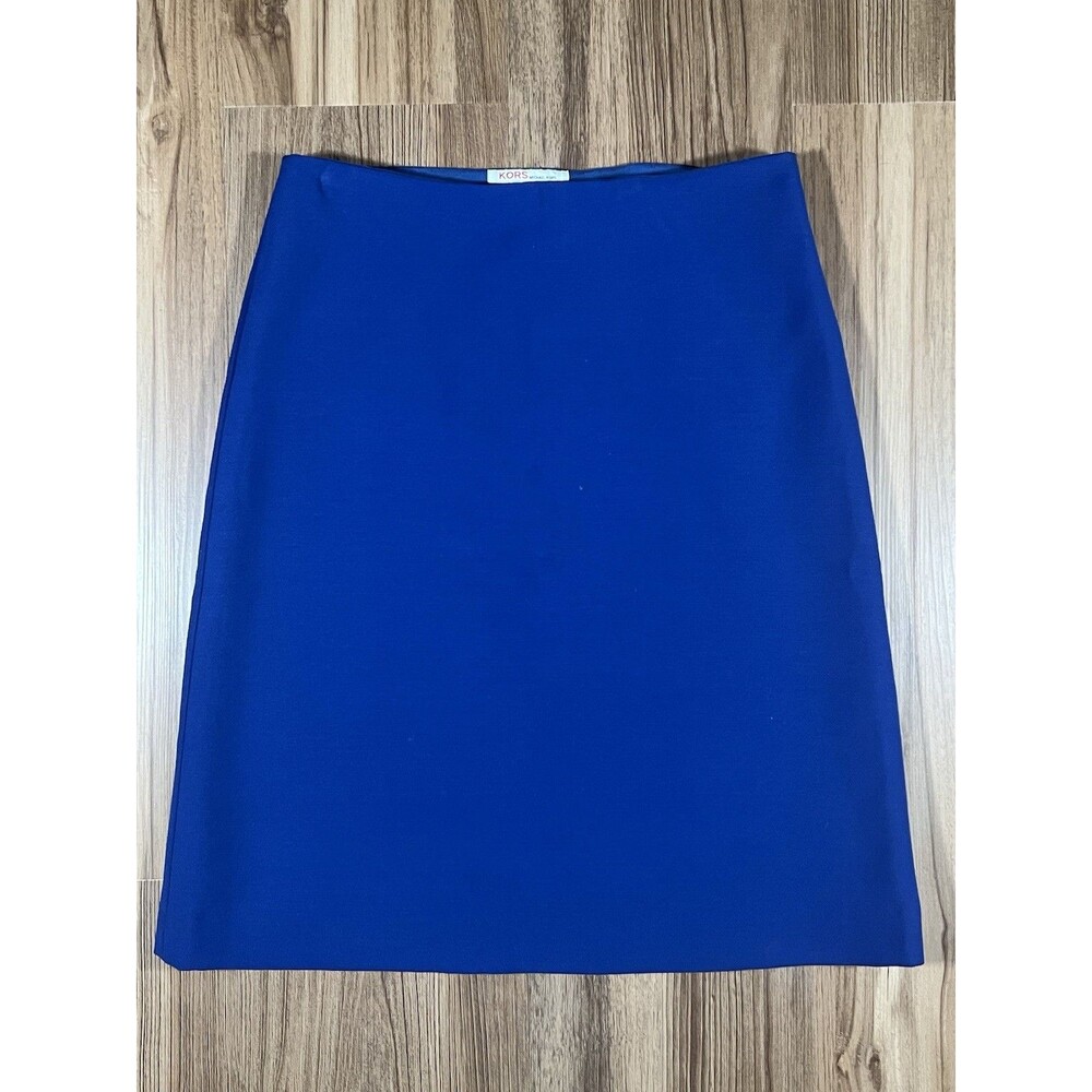Vintage Michael Kors Lana Wool Blue Skirt Slip Lining Womens 10